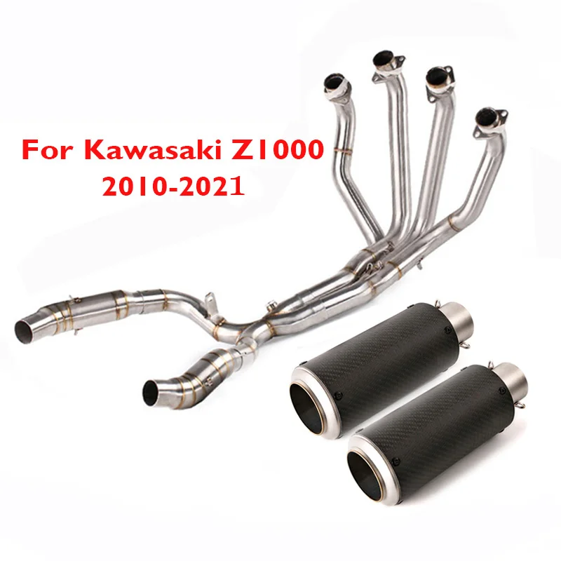 

A Whole Motorcycle Exhaust System Z1000 51mm Muffler Tip Silencer Header Front Connection Tube for Kawasaki Z1000 2010-2021