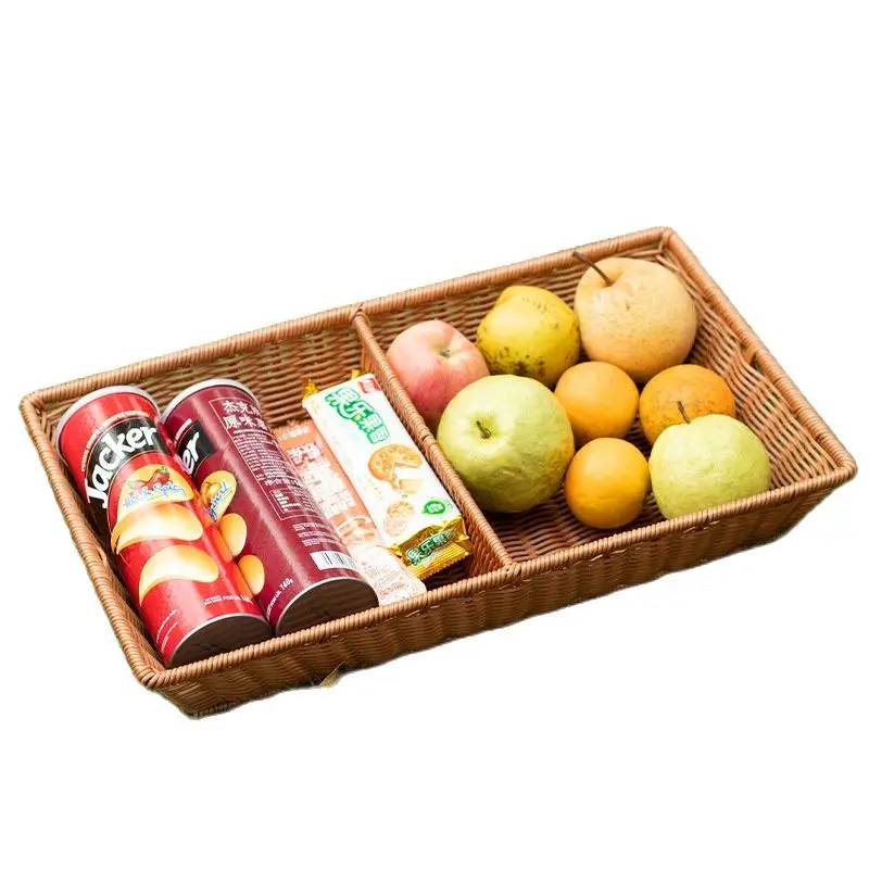 

CAMIGEL Large Desktop Storage Tray, Rattan Woven Fruit Bread Display Basket