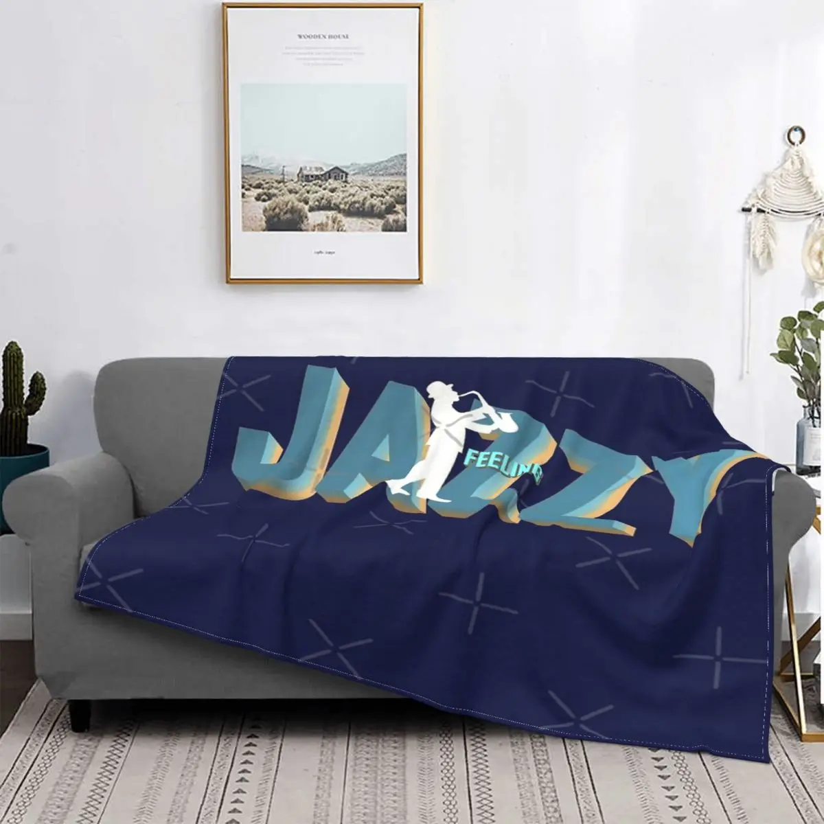 Feeling Jazzy-Manta a cuadros para cama, cobertor de playa, manta a cuadros, pickick