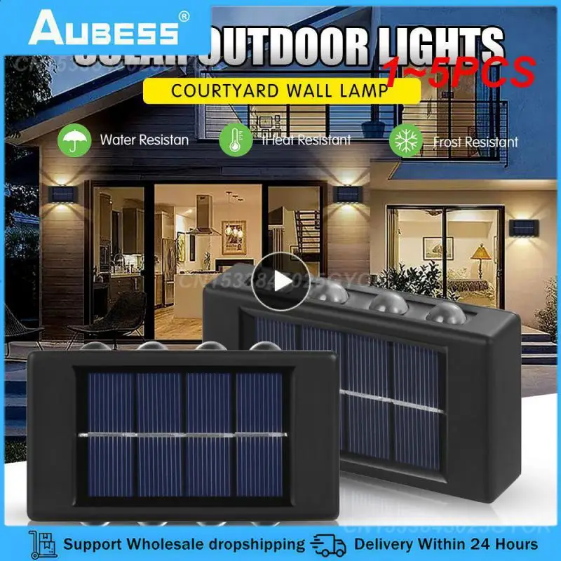 

Уличная настенная лампа на солнечной батарее, водонепроницаемые светящиеся фонари вверх и вниз, уличное освещение для сада, улицы, ландшафта, балкона, 1 ~ 5 шт.