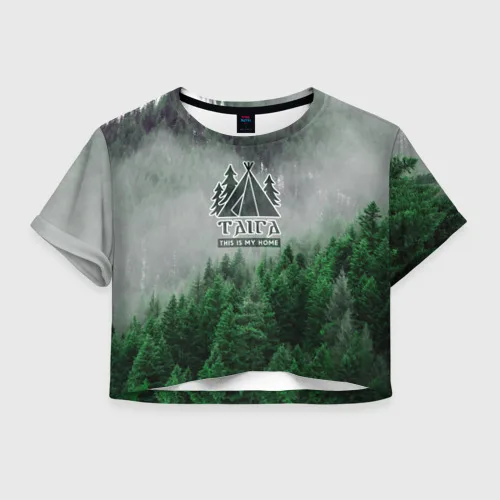 Женская футболка Crop-top 3D Сибирь |