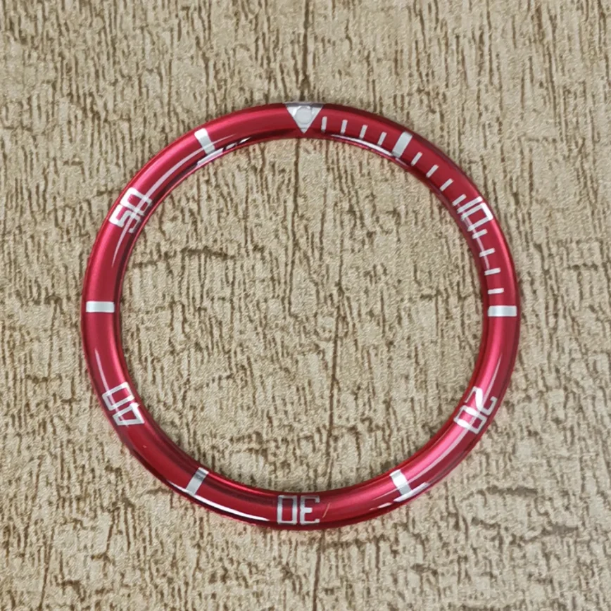 39MM Watch Bezel Insert Rounded Edge Curved Rubber Aluminum Bezel Mouth 39MM Outer Diameter Watch Accessories