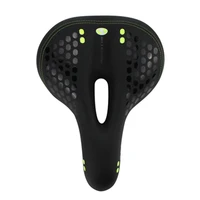 bicycle saddle with tail light thicken widen mtb soft comfortable bike hollow cycling rear seat warning lamp 3 modes