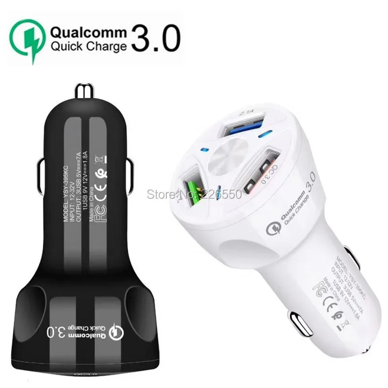 

QC3.0 автомобильное зарядное устройство для телефона X Xs Max 3 USB быстрое автомобильное зарядное устройство для телефона Mate 20 P30 P30Pro Note 10