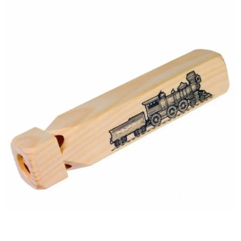 

Children Whistle Ocarina Train Printing Pattern Wooden Handmade Kids Creative Early Education Orff Musical Instruments Toys 2022