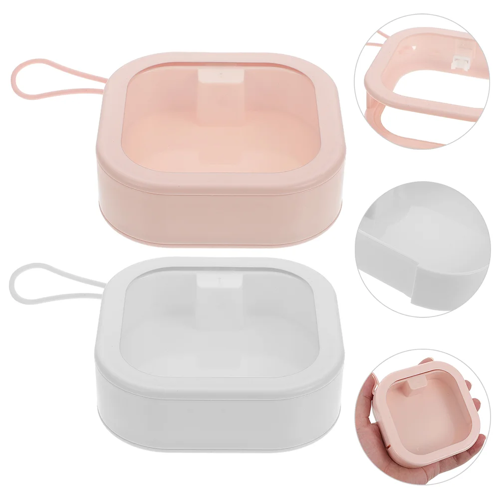 

2 Pcs Hair Band Storage Box Ornaments Holder Accessories Girl Small Plastic Bins Claw Clip Tpe Travel Lids