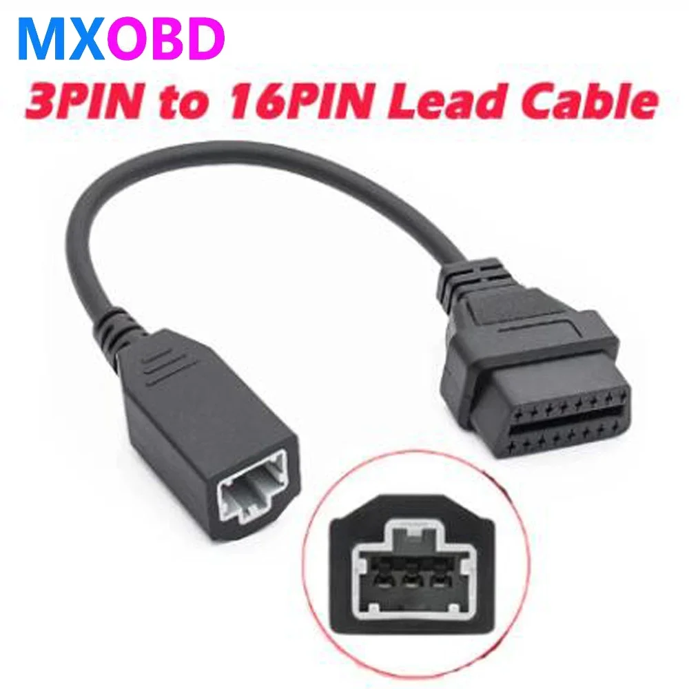 

Горячая Распродажа, 3Pin OBD 2 кабель для Honda 3pin OBD1 адаптер OBD2 OBDII Для Honda 3-контактный до 16-контактный разъем, совместимый диагностический инструмент