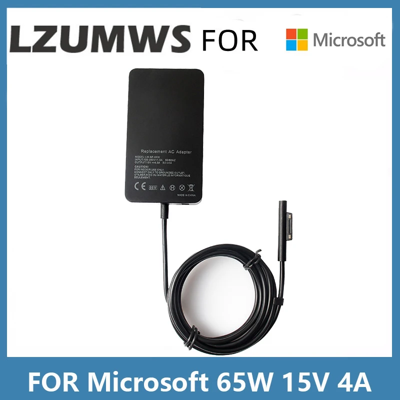 

15V 4A 65W Charger Adapter For Microsoft Surface Laptop Book Power Supply For Pro3 Pro4 Pro5 Pro6 Pro7 Fast Charge