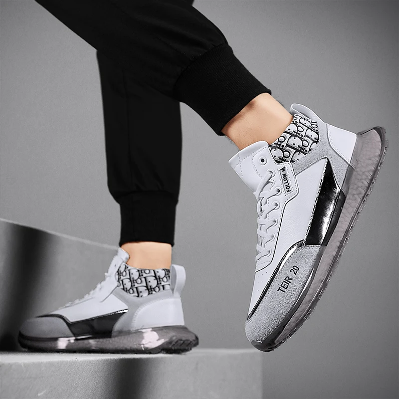 

Original Men Sports Shoe High Top Outdoor Anti Slip Comfortable Golf Shoes Mens Spring Pu Handmade Wearable Men Golf Sneakers