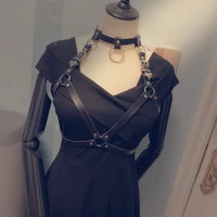 harajuku pu leather harness belts of women black sexy tops cage bra bondage goth suspenders strap punk rock garters body jewelry
