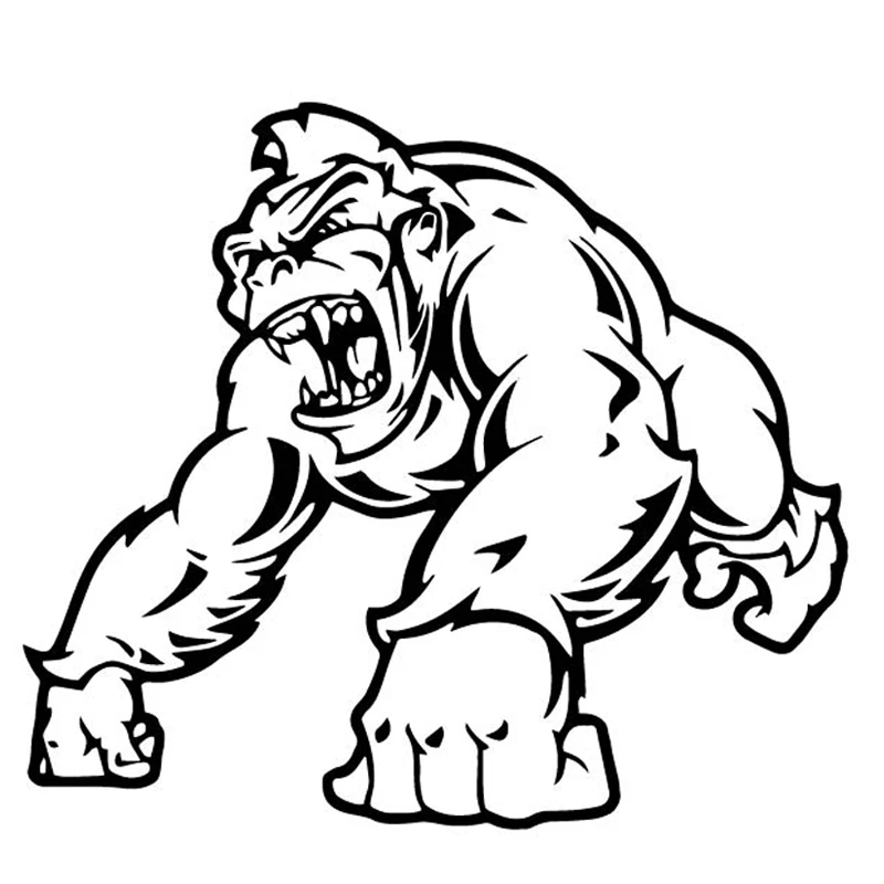 

Y124#13CM/17CM Angry Gorilla Cartoon Car Sticker Auto Decal High Quality Waterproof Car Accessories Pegatinas Para Coche