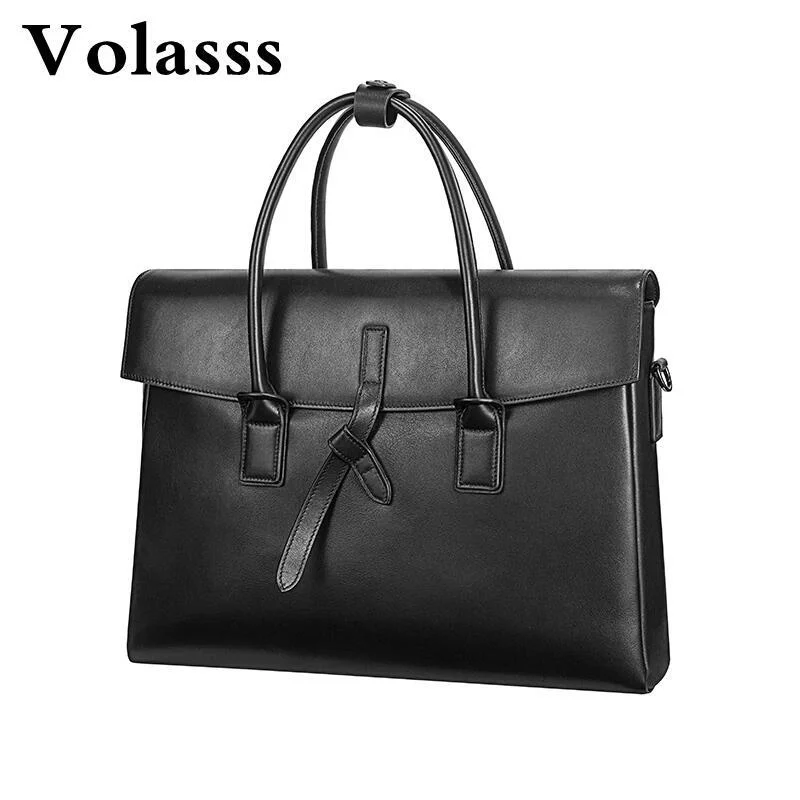 2022 New Women's Briefcase Genuine Leather Laptop Handbag Business Office Shoulder Bag Ladies Fashion Female Laptop Briefcase