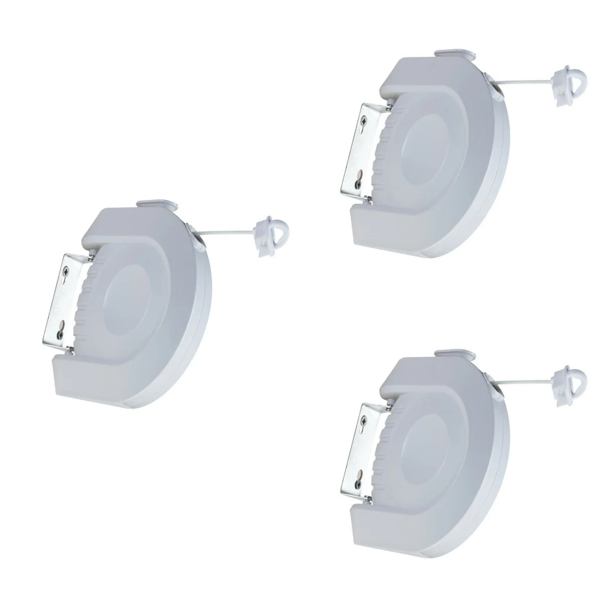 

3pcs 12m Retractable Clothesline Heavy Duty Portable Clothes Dryer with Adjustable PVC Rope String(White)