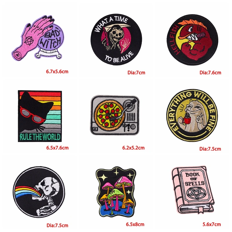 10 шт./лот нашивка с мультяшными животными ужас призрак/череп вышивкой железные