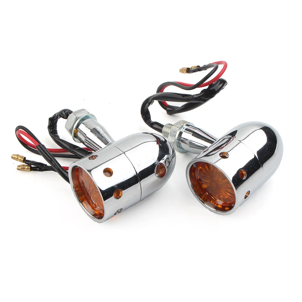 Универсальный ретро светодиодный указатель поворота для мотоцикла янтарный