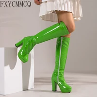 fxycmmcq 2022 autumn and winter new color large size 32 48 long boots fashion all match high heeled womens boots 668