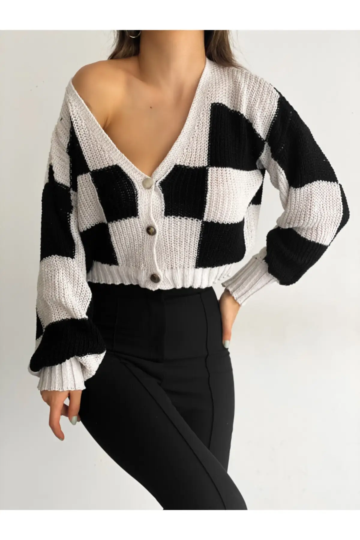 Женский кардиган с запонками в виде воздушных шаров Высококачественная женская