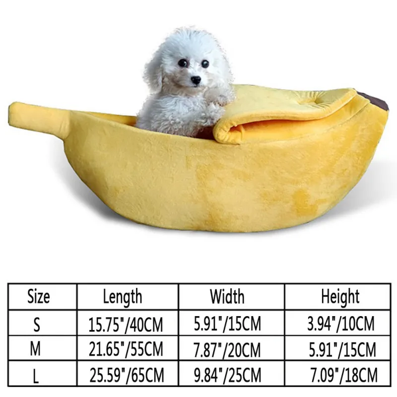 

Banana Shape Cat Nest Dog Bed Puppy Kitten Cage Bed House Blanket Pet Supplies Pet Bed Winter Warm Closed Cat Dog Litter Kennel