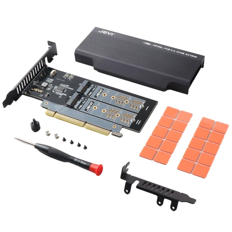 

ioio NVMe M.2 SSD To PCIe M.2 SSD Adapter Double Disk Adapter Card PCIe