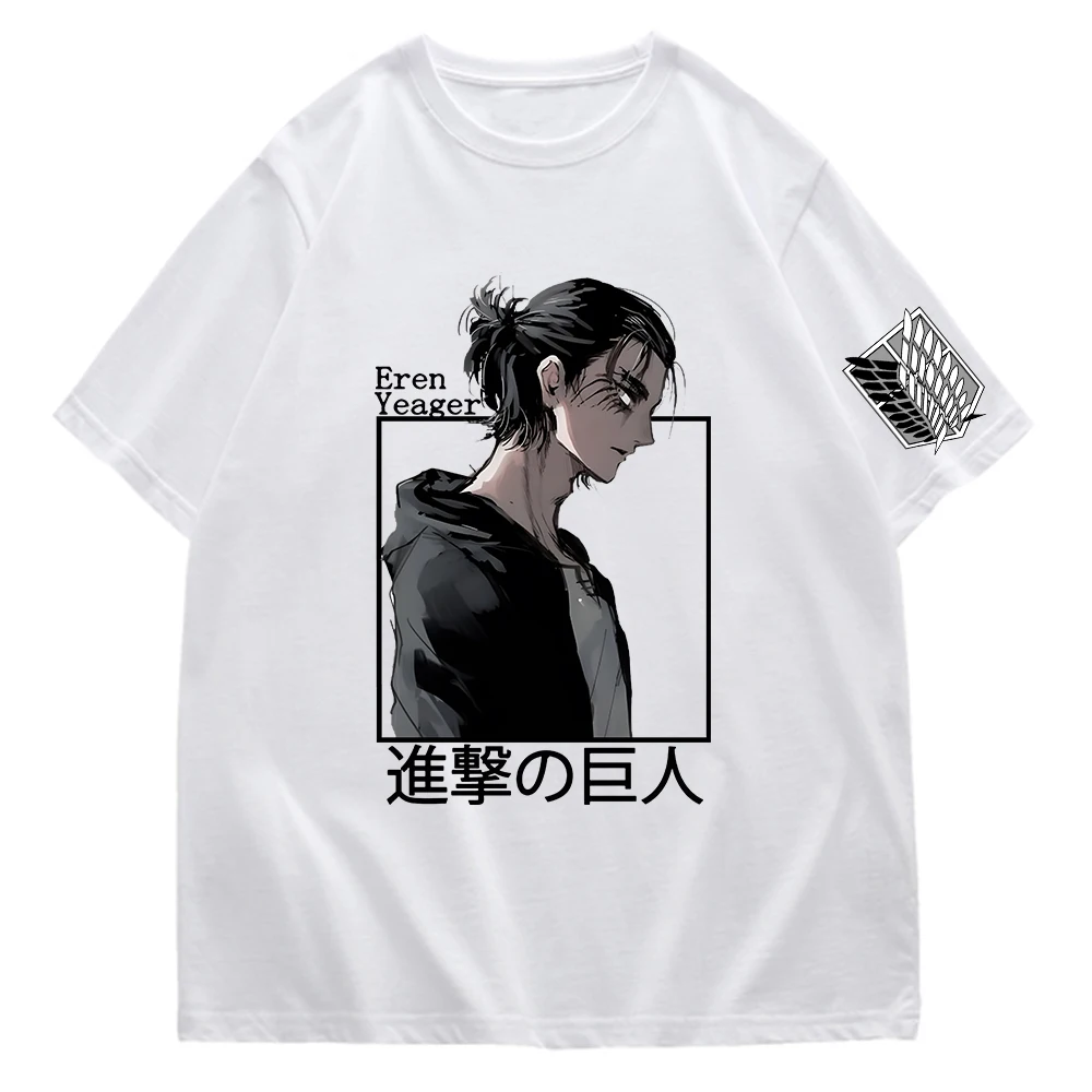 

Attack on Titan Tshirt Shingeki No Kyojin T Shirts Eren Yeager Print Tee-shirt Mikasa Ackerman Tees Women Men Unisex Tops Shirt