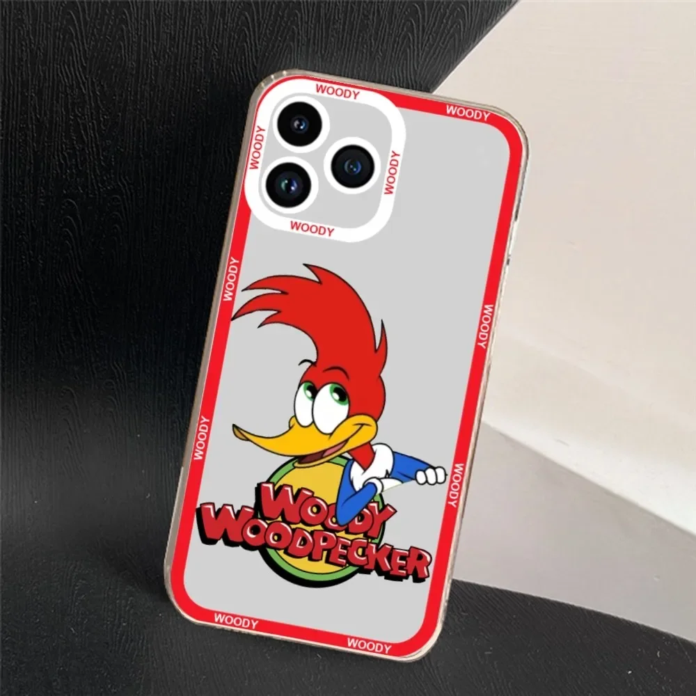 Чехол для телефона с рисунком W-Woody W-Woodpecker iPhone 11 12 Mini 13 14 15 Pro Max прозрачный корпус