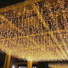 Рождественские огни Водопад, уличное украшение, 5 м, свисающая на 0,4-0,6 м светодиодная гирлянда-занавеска, рождественское уличное украшение