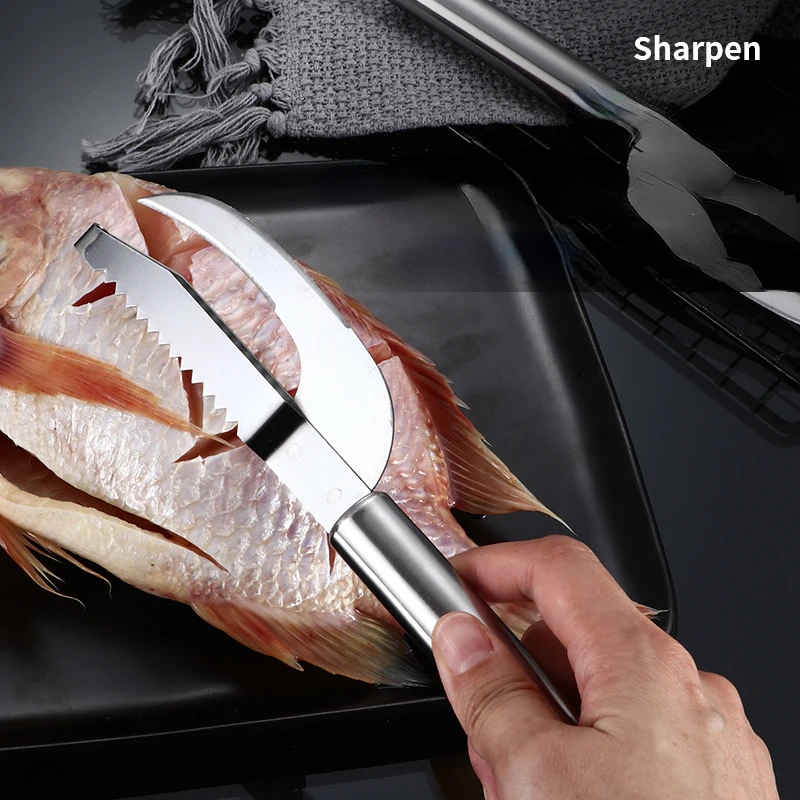 

Stainless Steel 3 In 1 Fish Scale Knife Cut/Scrape/Dig Maw Knife Scale Scraper Sawtooth Peelers Scraping Boning Filleting