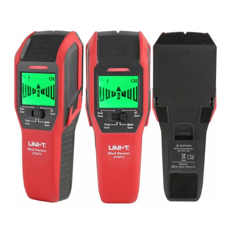 

UNI-T UT387C Wall Scanner Metal Detector Backlit AC Wood Finder Cable Wires Depth Tracker Electric Box Finder Wall Detector