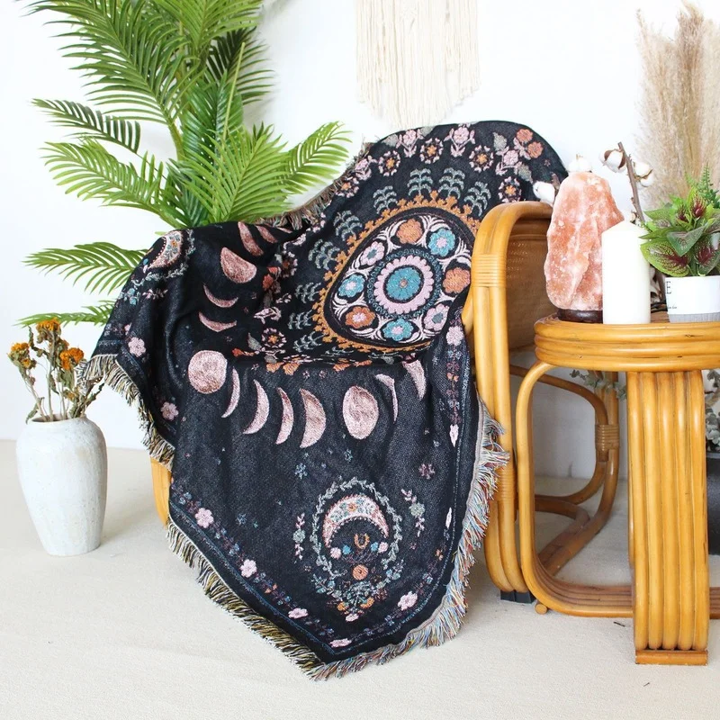 

Sofa Blanket Tapestry Bohemian Leisure Cover Blanket Fashion Camping Cushion Picnic Carpet Tassel Sofa Towel Thread Blanket