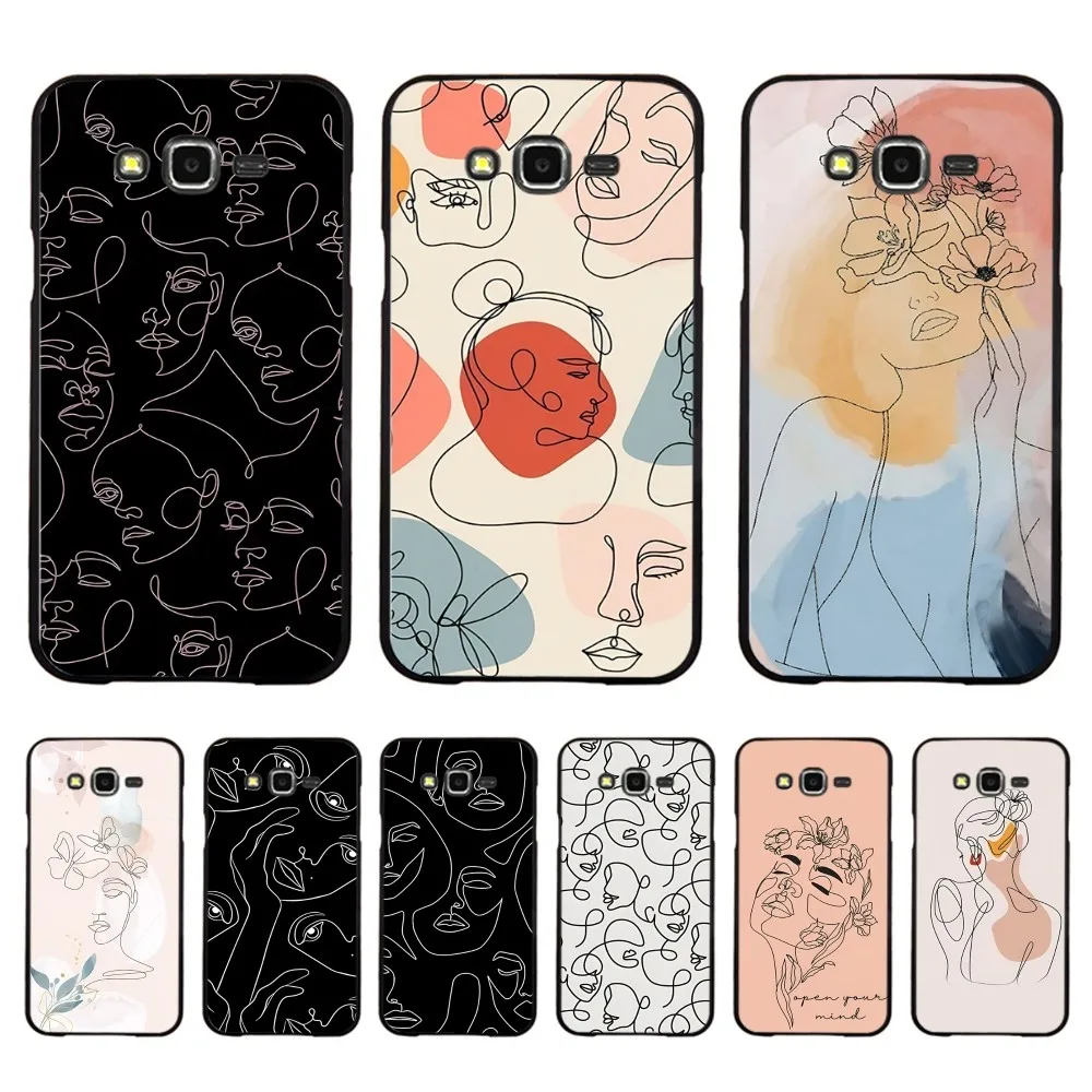 Чехол для телефона с абстрактной линией и женским лицом Samsung J 7 plus 7core J7 neo J6 prime J4 J5