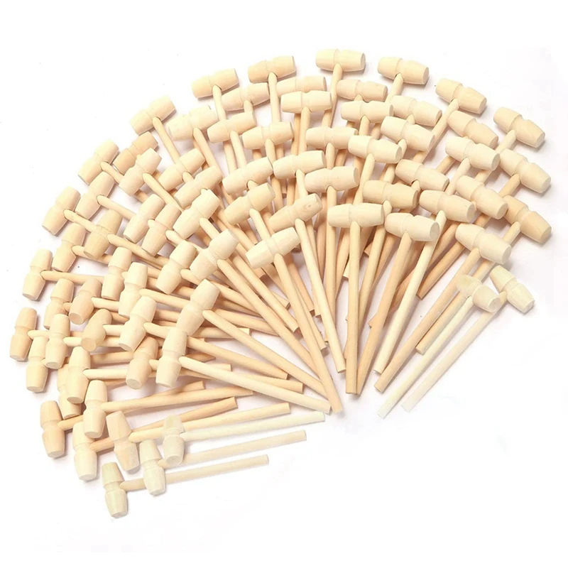 

75Pcs Mini Wooden Hammers For Chocolate,Small Wooden Mallet Used For Crab Biscuits Lobster Seafood Shellfish