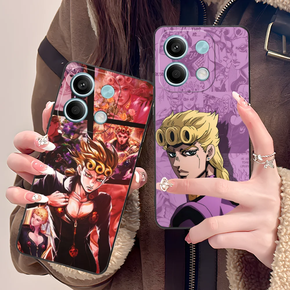 Фото Чехол для телефона JOJO Giorno Giovanna для Xiaomi POCO M6 M5 M4 M3 X7 X6 X5 X4 X3 F6 F5 F4 Pro GT 5G, черный чехол для смартфона №1