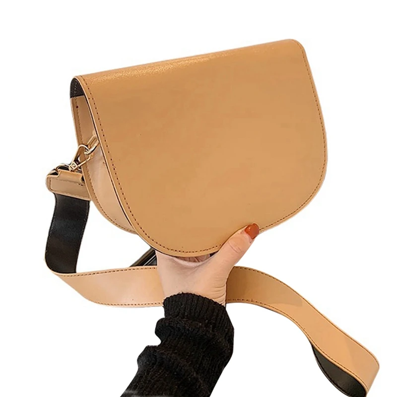 

Retro Texture Small Bag Korean Style One-Shoulder Cross-Body Saddle Bag