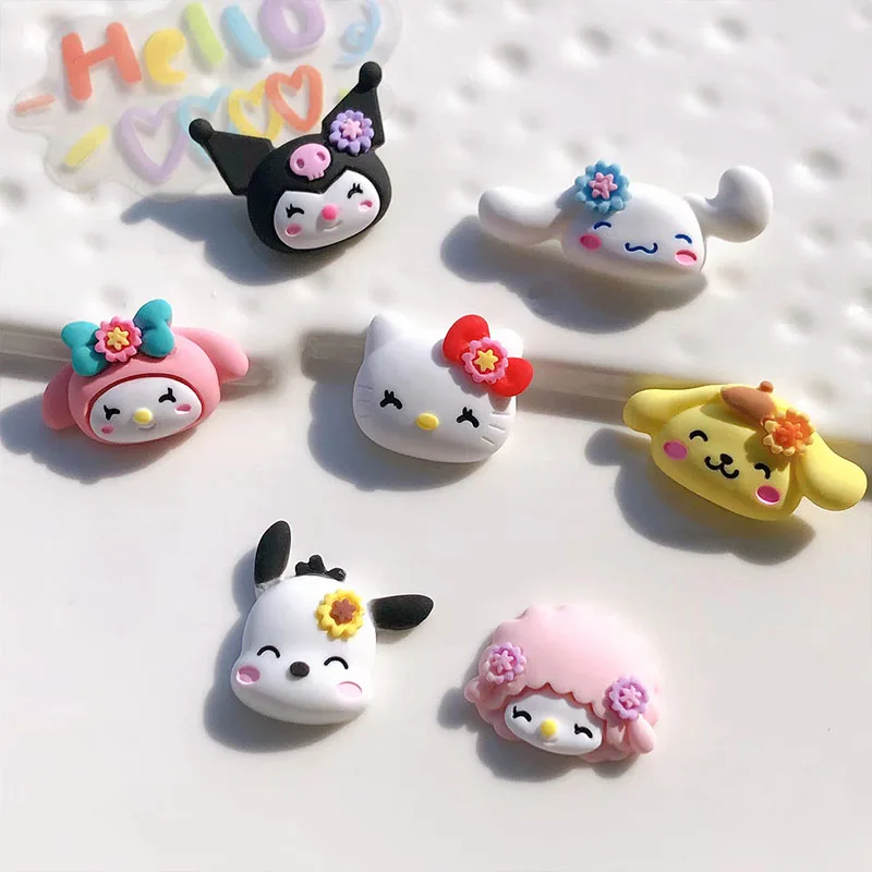 

Sanrio аниме Kawaii Cinnamoroll My Melody Hello Kitty Kuromi полимерные Мультяшные аксессуары искусственный чехол шпилька для волос Diy материал