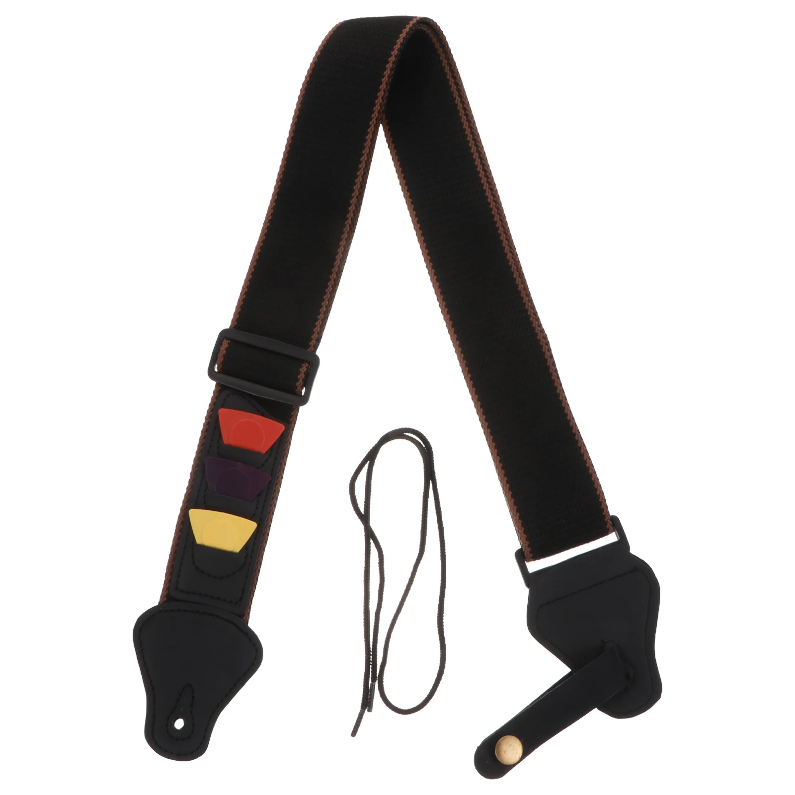 

1 Set Fashion Guitar Strap Insertable Pick Guitar Belt Cotton Guitar Strap for Home