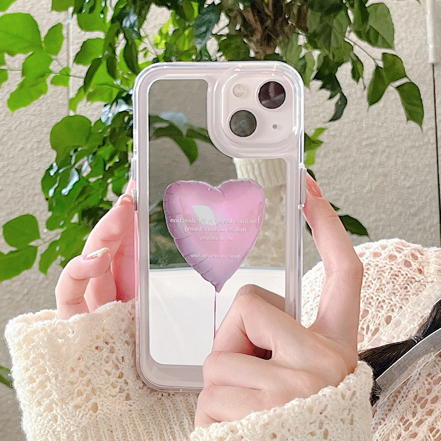

Cute Love Heart Lovely Mirror Cartoon Bear Phone Case for iphone 12 13 Pro Max 11 Shockproof Soft Back Cover Case Funda Coque