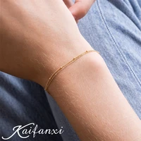 kaifanxi fashion simple beads ball chain multi layer bracelet jewelry fine link chain woman 316l stainless steel jewelry chain