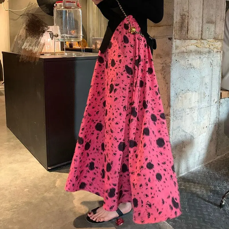 2022 New French Retro Dry Rose Medium length Irregular skirt  floral A-line skirt for women  Polyester  Casual  Casual  A-LINE