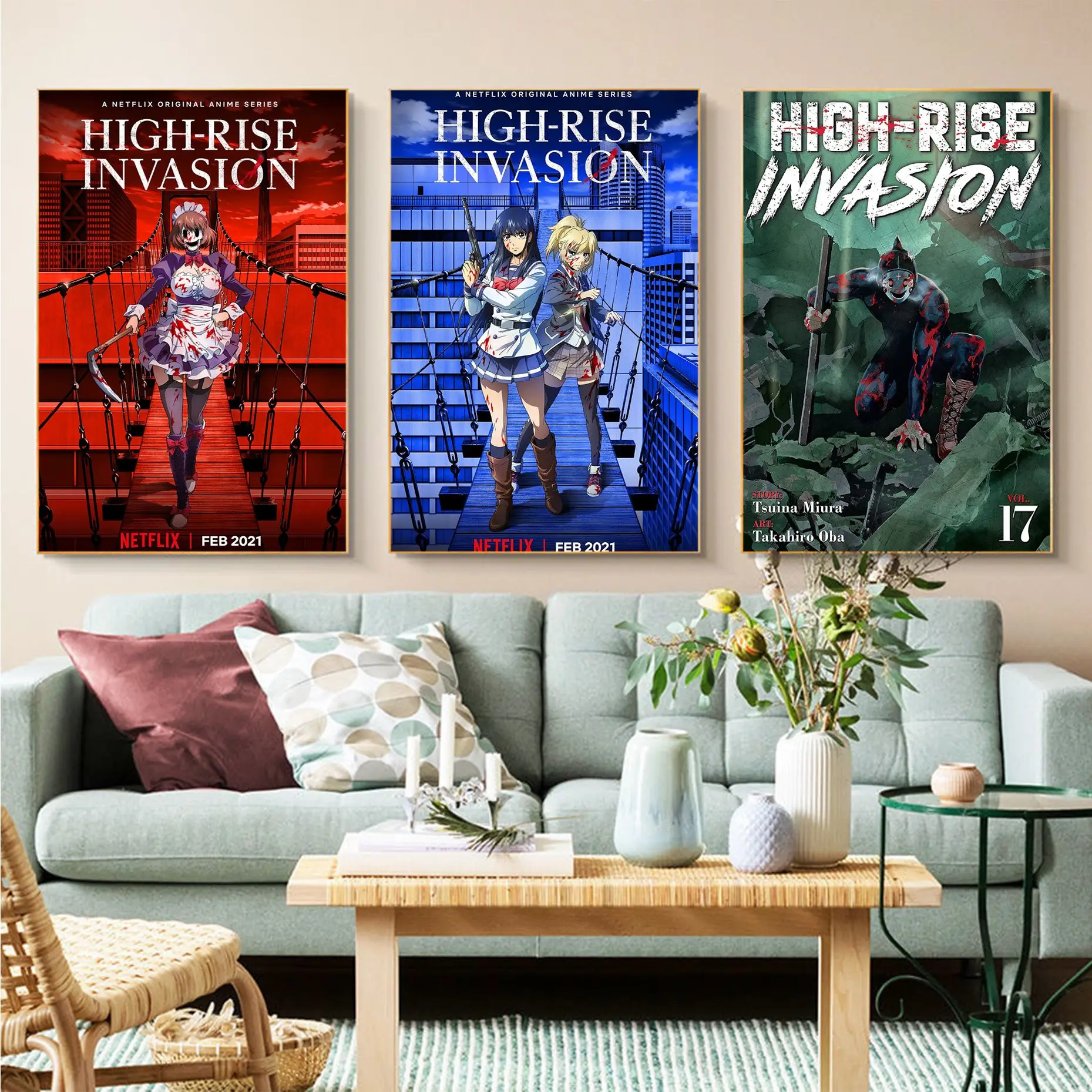 

High-Rise Invasion DIY Sticky Poster Decoracion Painting Wall Art White Kraft Paper Aesthetic Art Wall Painting