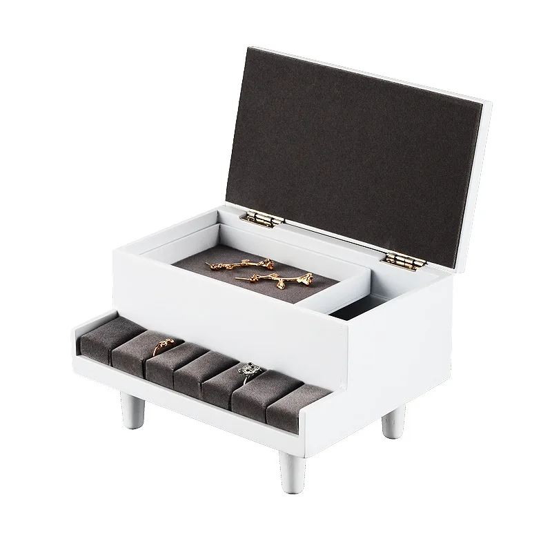 Nordic Style Wooden Jewelry Box Princess Small Piano Ring Cufflinks Storage Box Bracelet Bracelet Bracelet Jewelry Holder