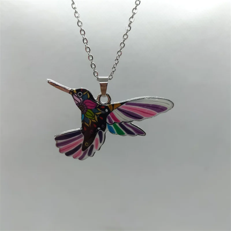 

Yungqi Cartoon Bird Necklaces For Women Girl Charm Enamel Colorful Animal Pendant Necklace Chain Choker Party Jewelry Collar