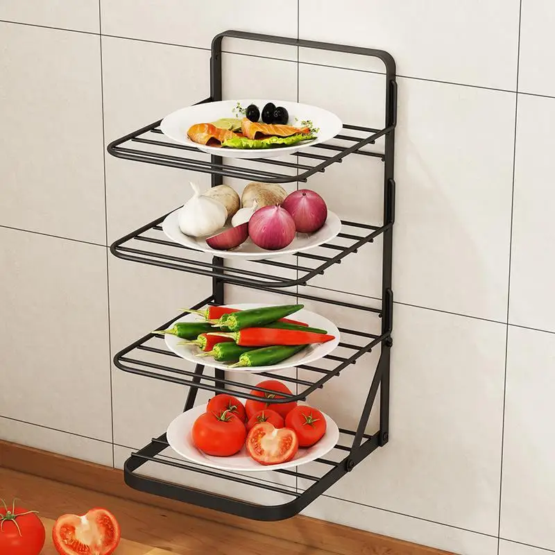 Стеллаж для хранения кухонной посуды складная многофункциональная настольная