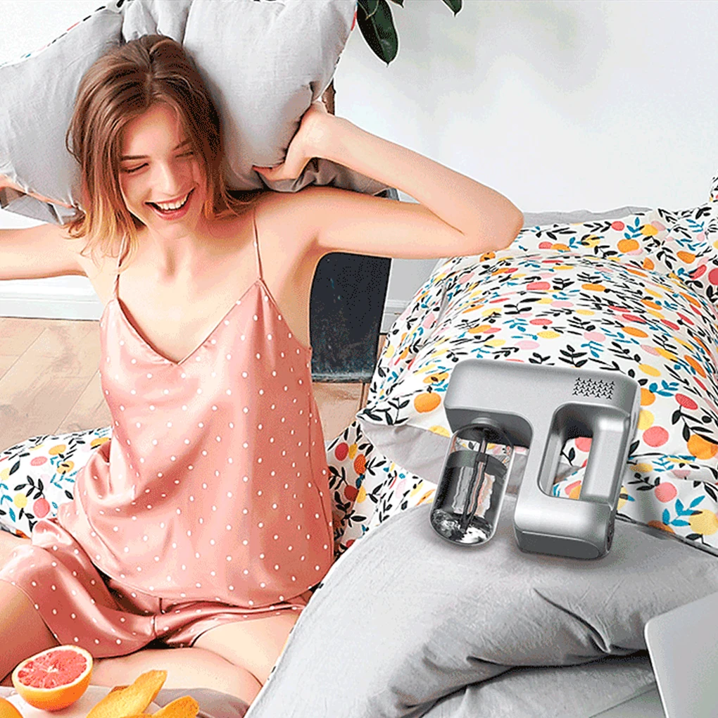 

Распылитель, перезаряжаемый через USB, распылитель тумана 380 мл, регулируемый распылитель, автоматический портативный распылитель тумана, но...