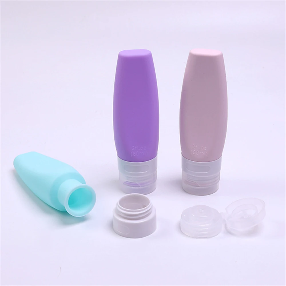 60ML100ML Empty Silicone Travel Bottles Squeeze Travel Containers Toiletries Leakproof Refillable for Shampoo Conditioner Lotion images - 6