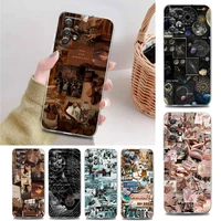 luxury aesthetic collage clear phone case for samsung a71 a72 a73 a01 a11 a12 a13 a22 a23 a31 a32 a41 a51 a52 a53 4g 5g tpu case