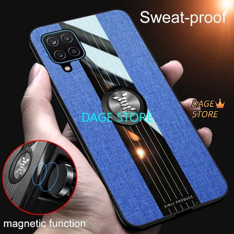 

For Samsung Galaxy M12 Case Shockproof Finger Ring Back Cover Hard Stand Casing