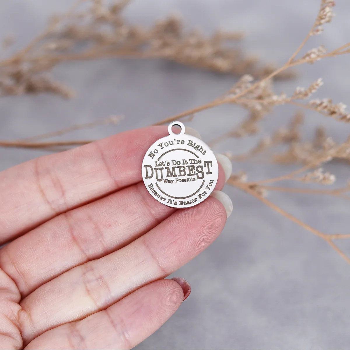 

3 шт., нержавеющая сталь, да, сделаем это самым медленным способом, потому что это проще для вас, подвеска с лазерной гравировкой