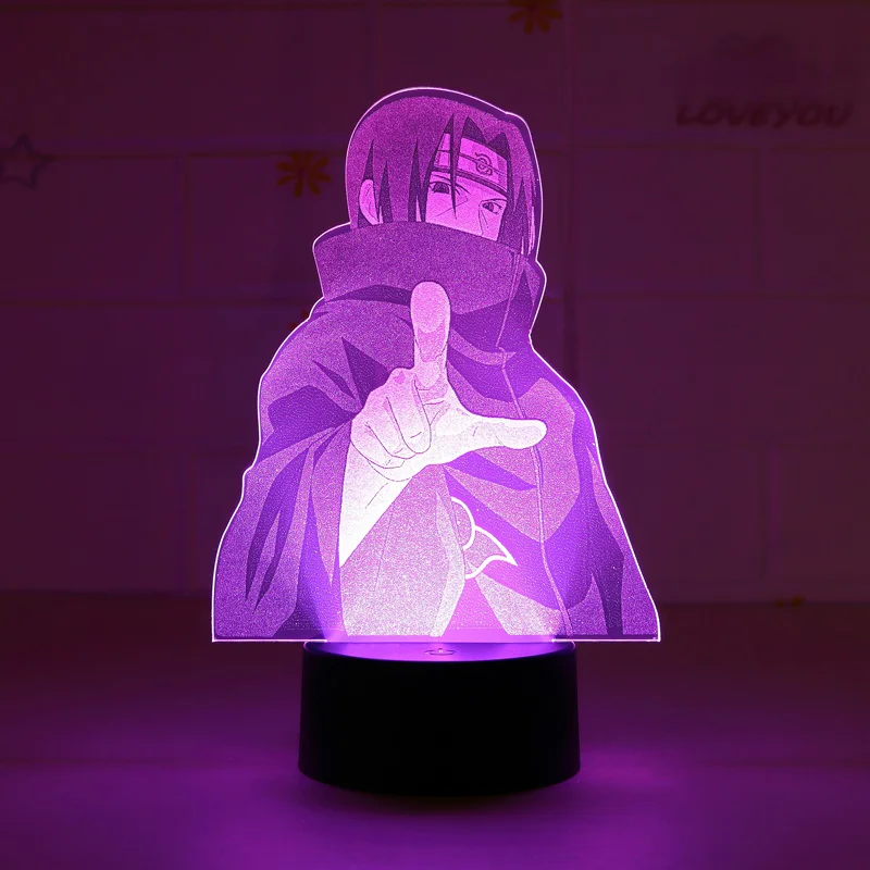 Цветной СВЕТОДИОДНЫЙ ночник «Наруто», 3d Настольная лампа с сенсорным управлением и таймером, креативный подарок ребенку на день рождения, у...