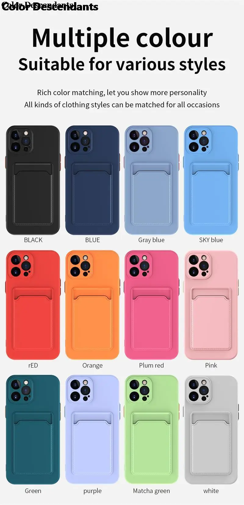 Силиконовый чехол-бумажник с отделением для карт Samsung Galaxy A20 A21 A21S A22 4G A30 A31 A32 5G A42 A50