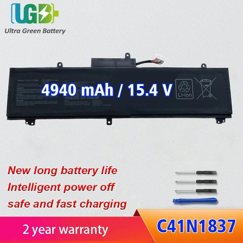 UGB New C41N1837 Аккумулятор для ноутбука Asus GU502GU GU502GV GU532GU GX502GV GX502GW FX516PR W500G5T 15,4 V 76Wh 4940mAh